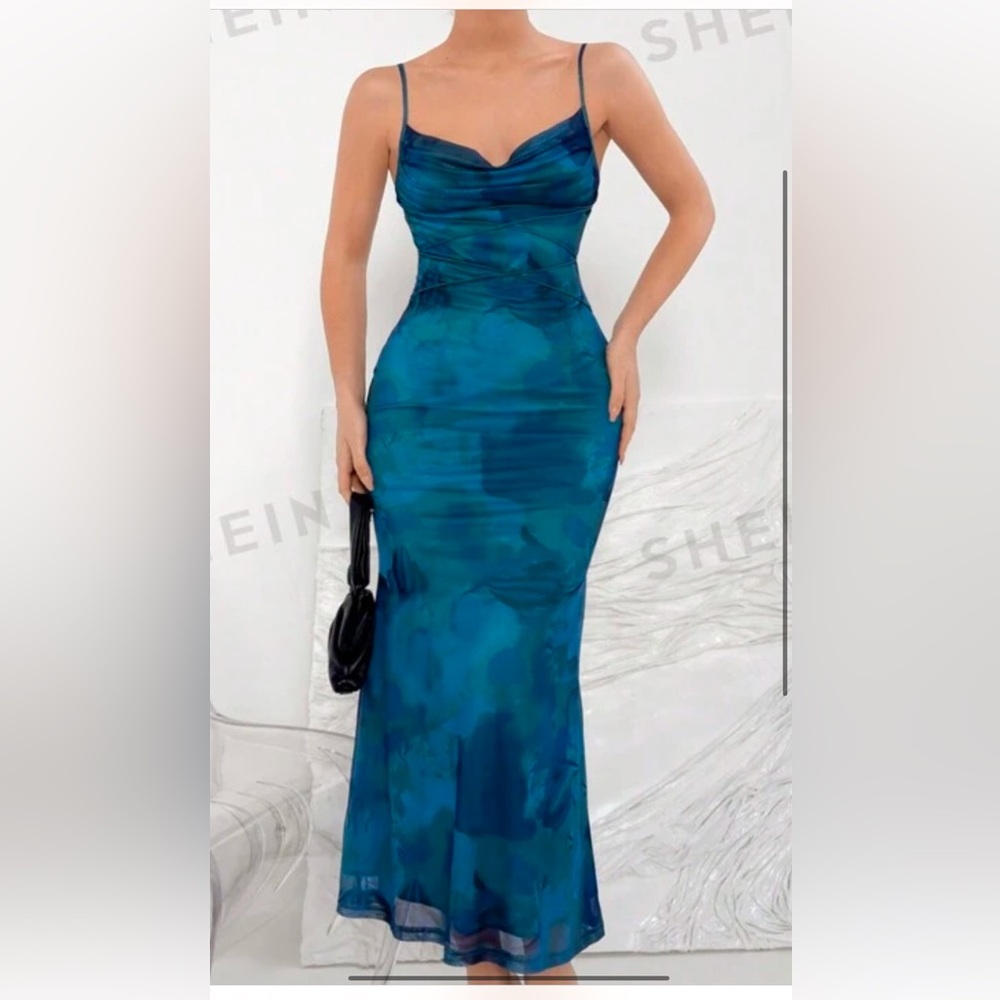 Blue Spaghetti Strap Dress